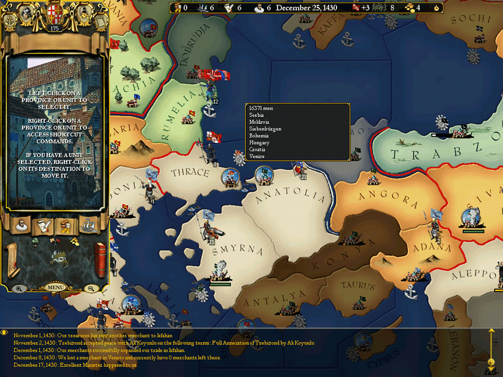 Screenshot zu Europa Universalis 2