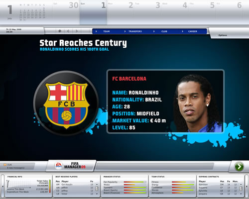 Screenshot zu Fussball Manager 09
